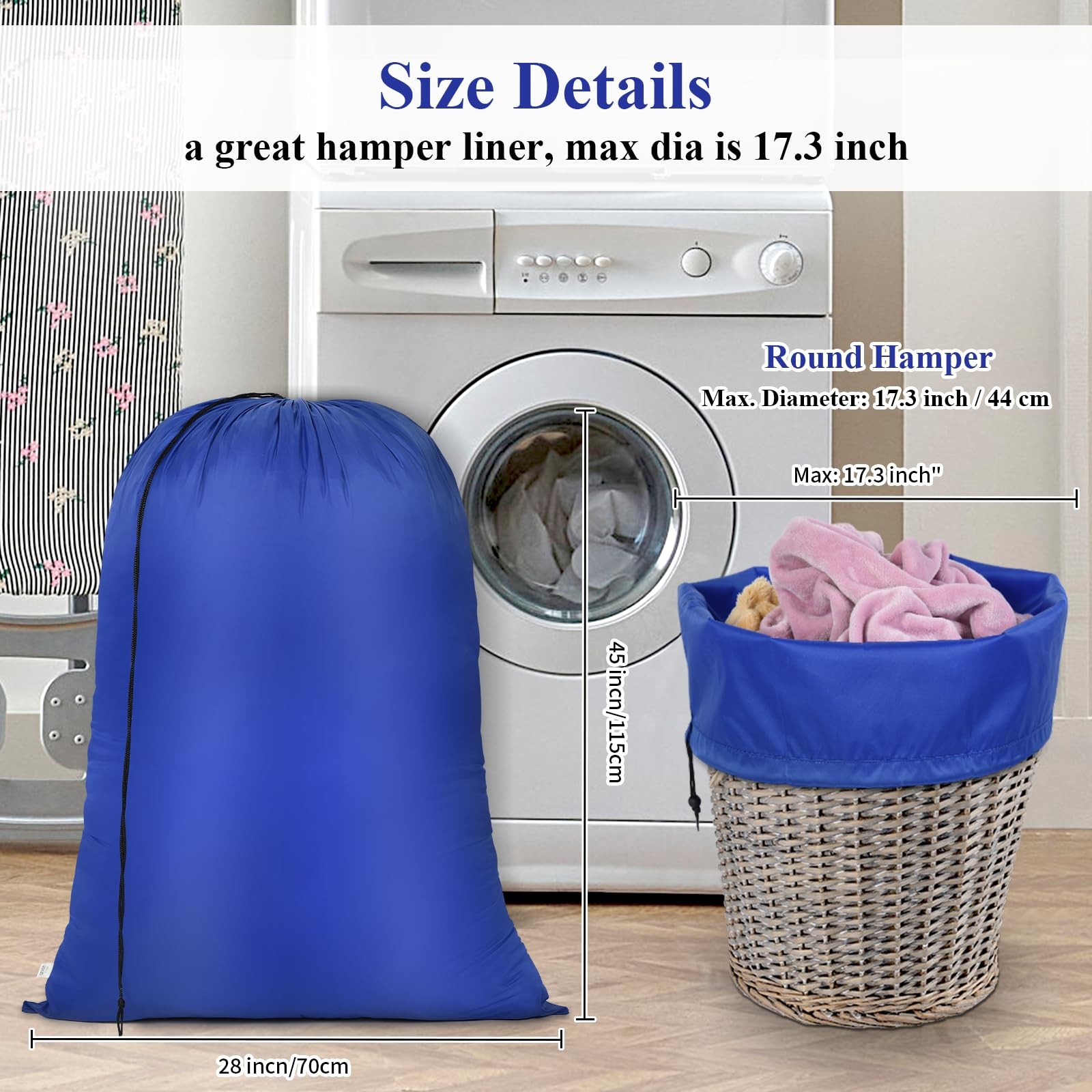 OTraki Heavy Duty Large Laundry Bags 2 Pack 28 x 45 inch XL Drawstring Travel