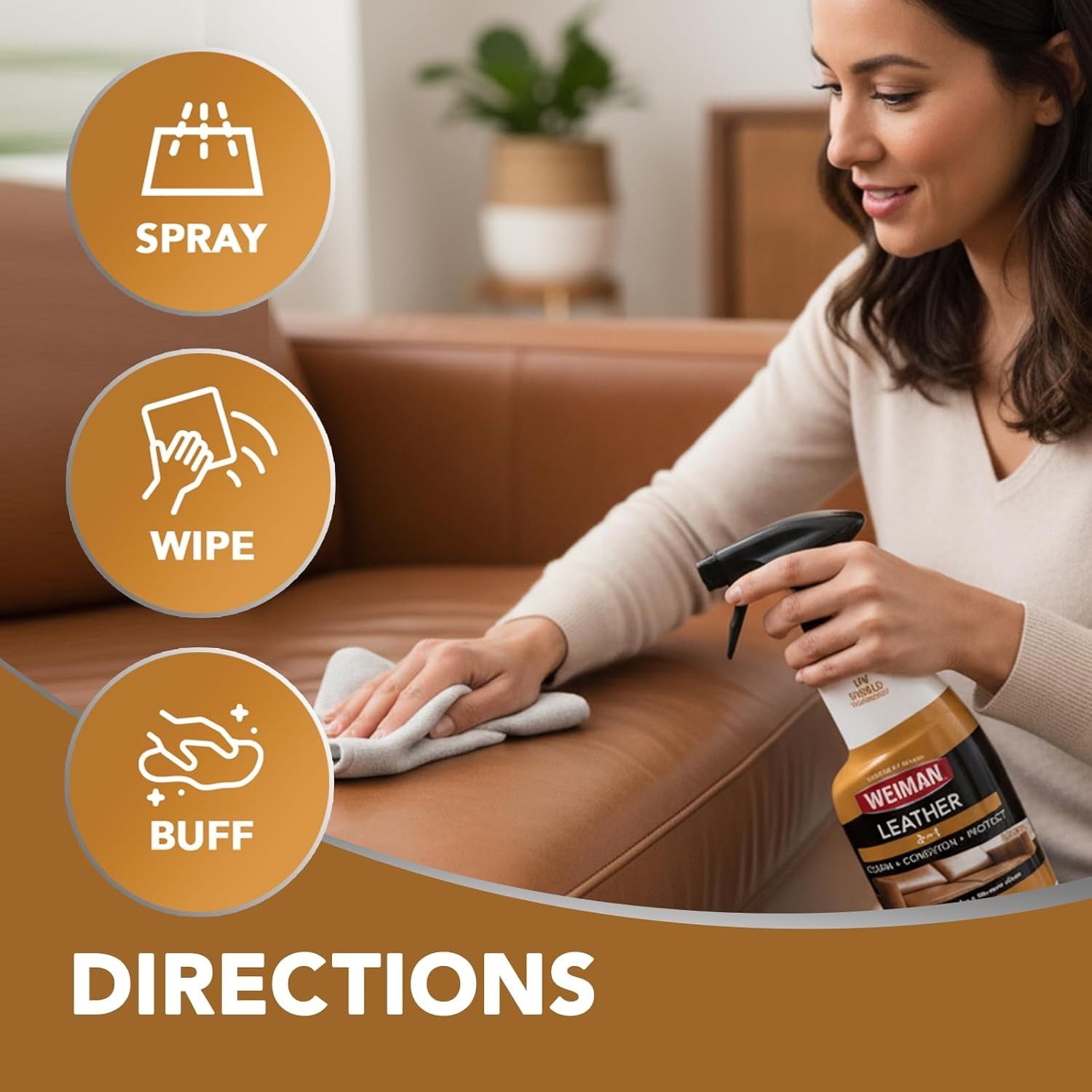 Leather Cleaner & Conditioner – 6 Pack, 22 FL Oz – UV Protection Formula