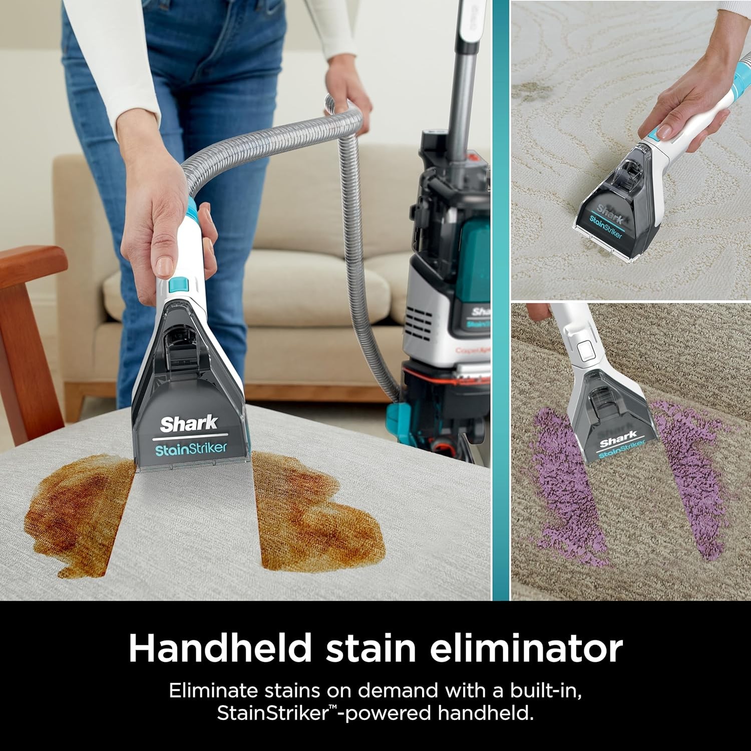Shark R-EX201-SD CarpetXpert Carpet Upholstery Cleaner, Cyan – Scratch & Dent