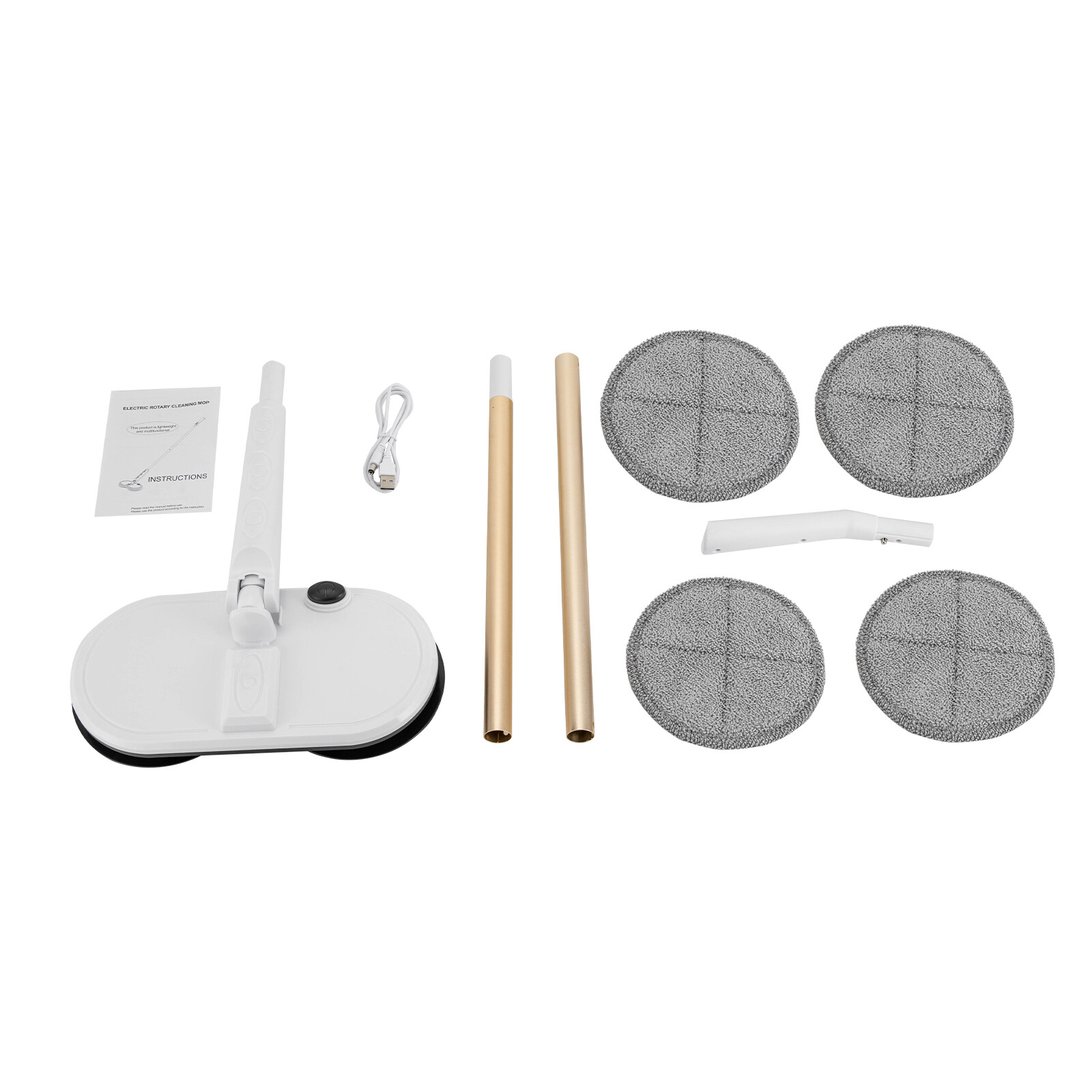 4-Pad Cordless Electric Mop Spin Mops Floor Cleaning Dual Spinning Scrubber