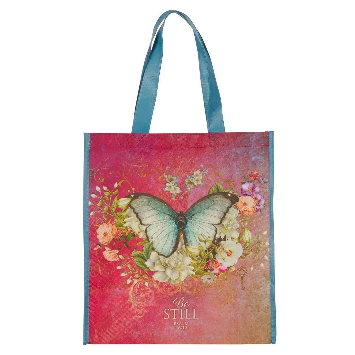 Floral Butterfly Reusable Multicolor Shopping Tote Bag for Women: Be Still –