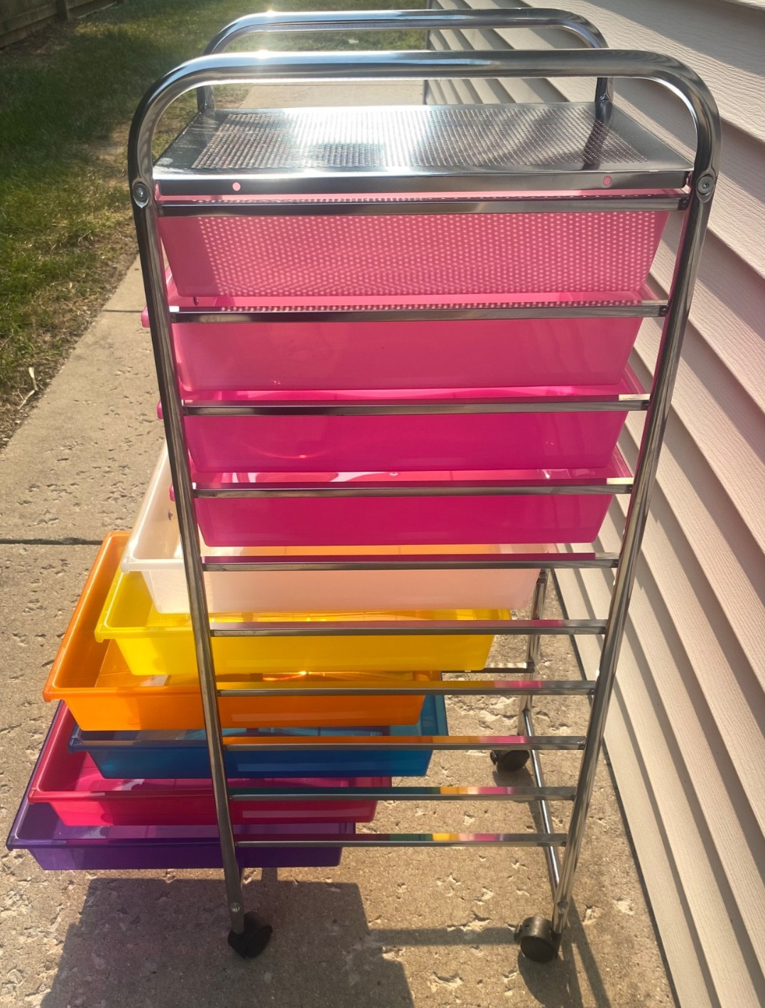 Rainbow 10 Drawer Rolling Storage Cart Scrapbook/Home/Office/School Organizer