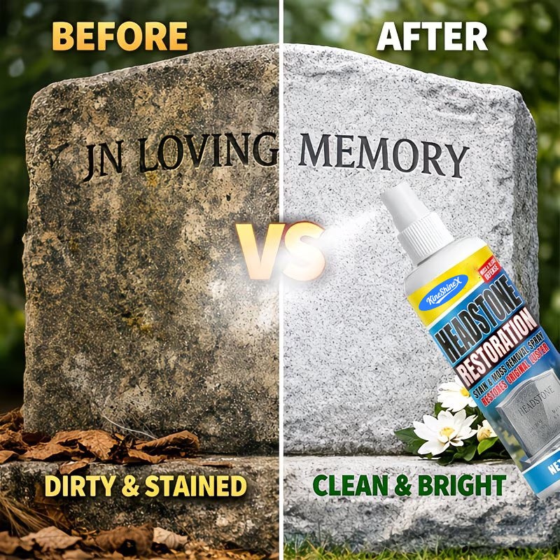 Headstone Restoration & Cleaning Spray, Stone Cleaner Gravestone Cleaning Kit