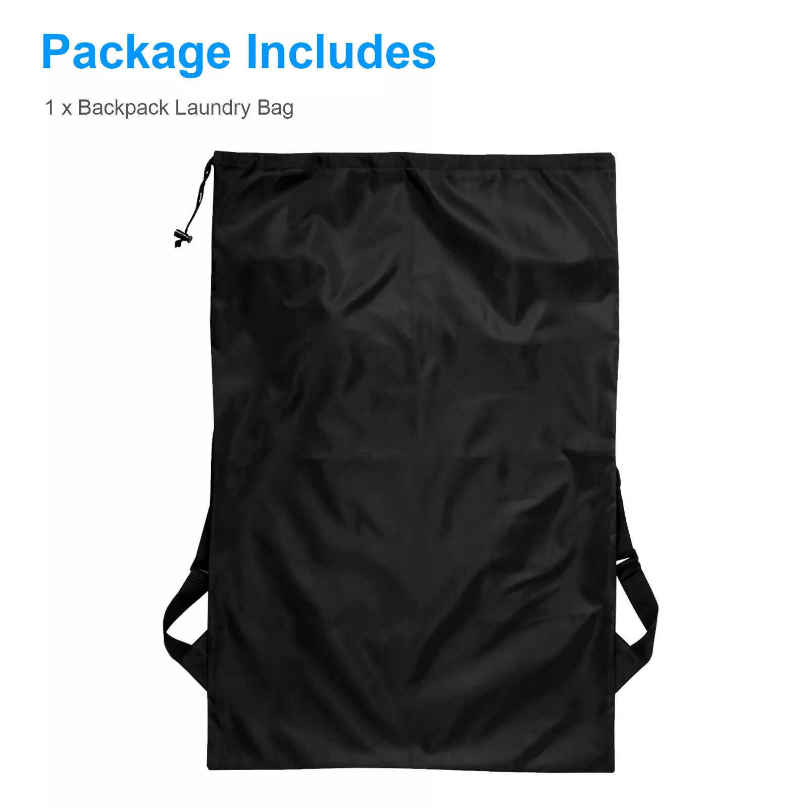 Large Drawstring Black 36*24inch Backpack Heavy Duty Washing Clothes Laundry Bag