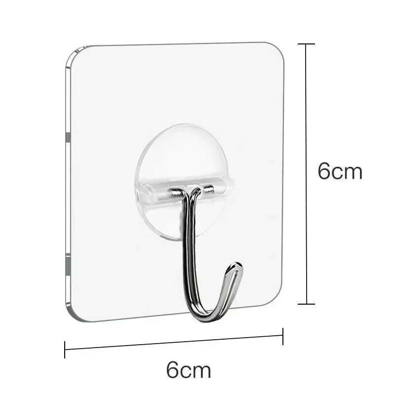 1-10Pcs Transparent Self Adhesive Wall Hooks Heavy Duty Wall Hook Hangers lot