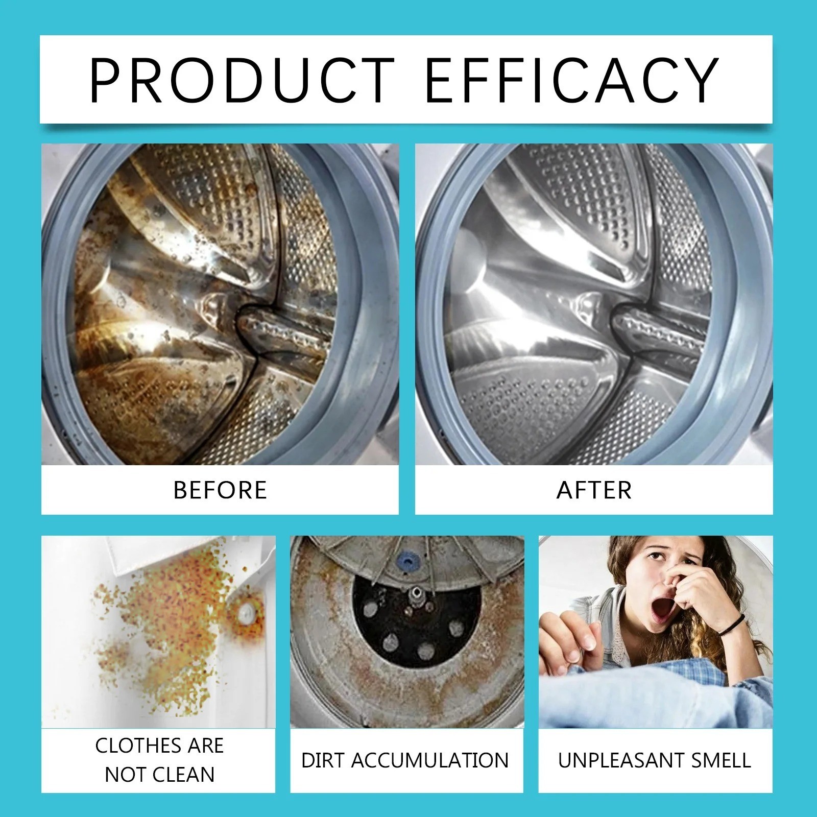 Deep Clean Descaler Deodorizer Washer Clean Washing Machine Cleaner Tablet – 24x