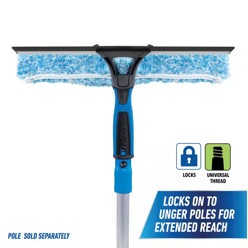 14 In. 2-In-1 Window Cleaner Squeegee & Scrubber Combi