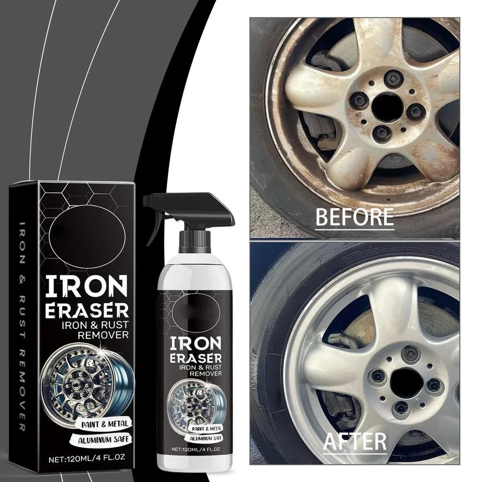 Iron Eraser Rust Remover Spray, Car Wheel Paint Brake Dust Fast Cleaner 120ml /