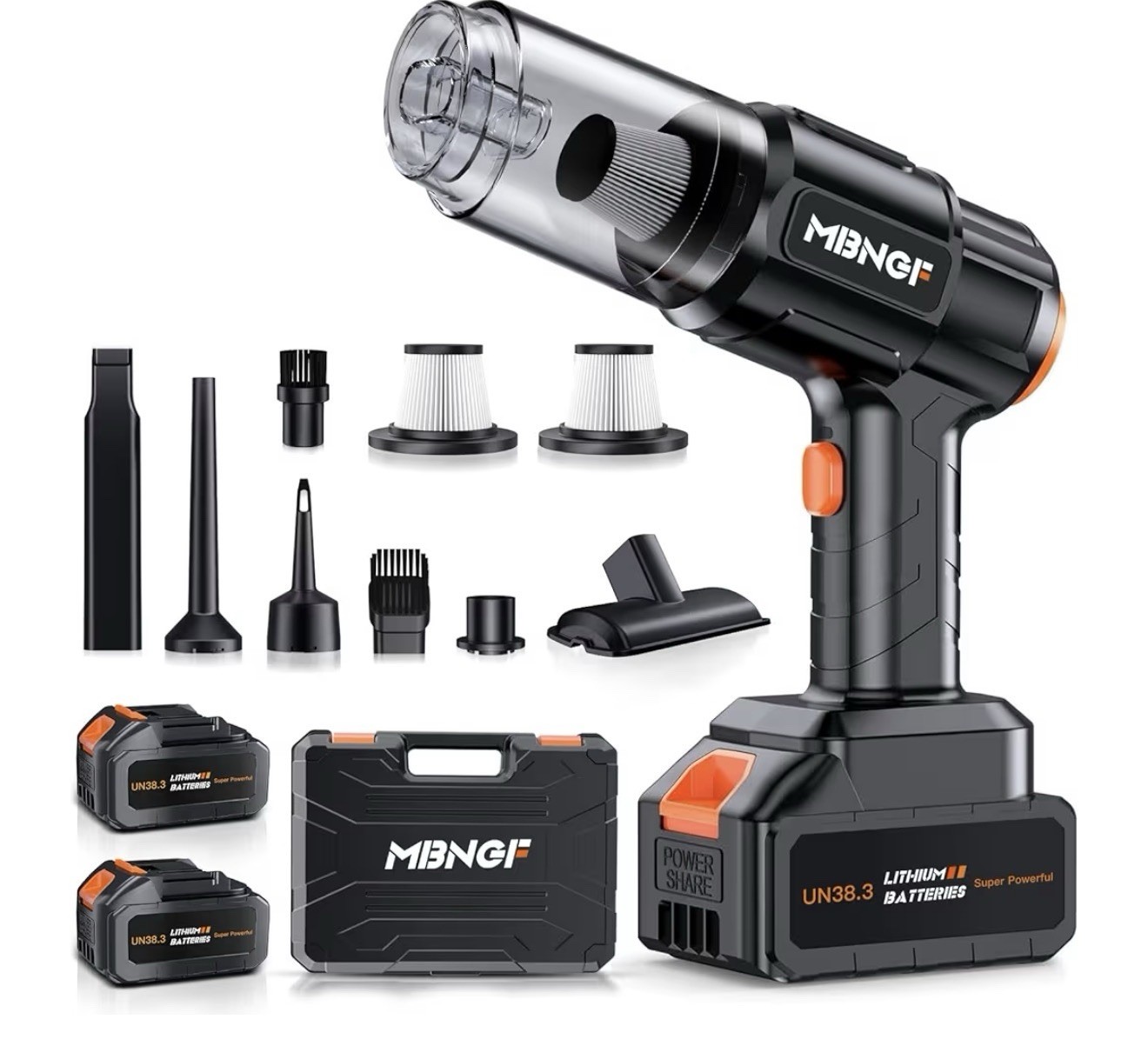 🚨 35000PA POWER Vacuum + Air Duster 7-IN-1 Cordless (2 Batteries) NEW 🔥