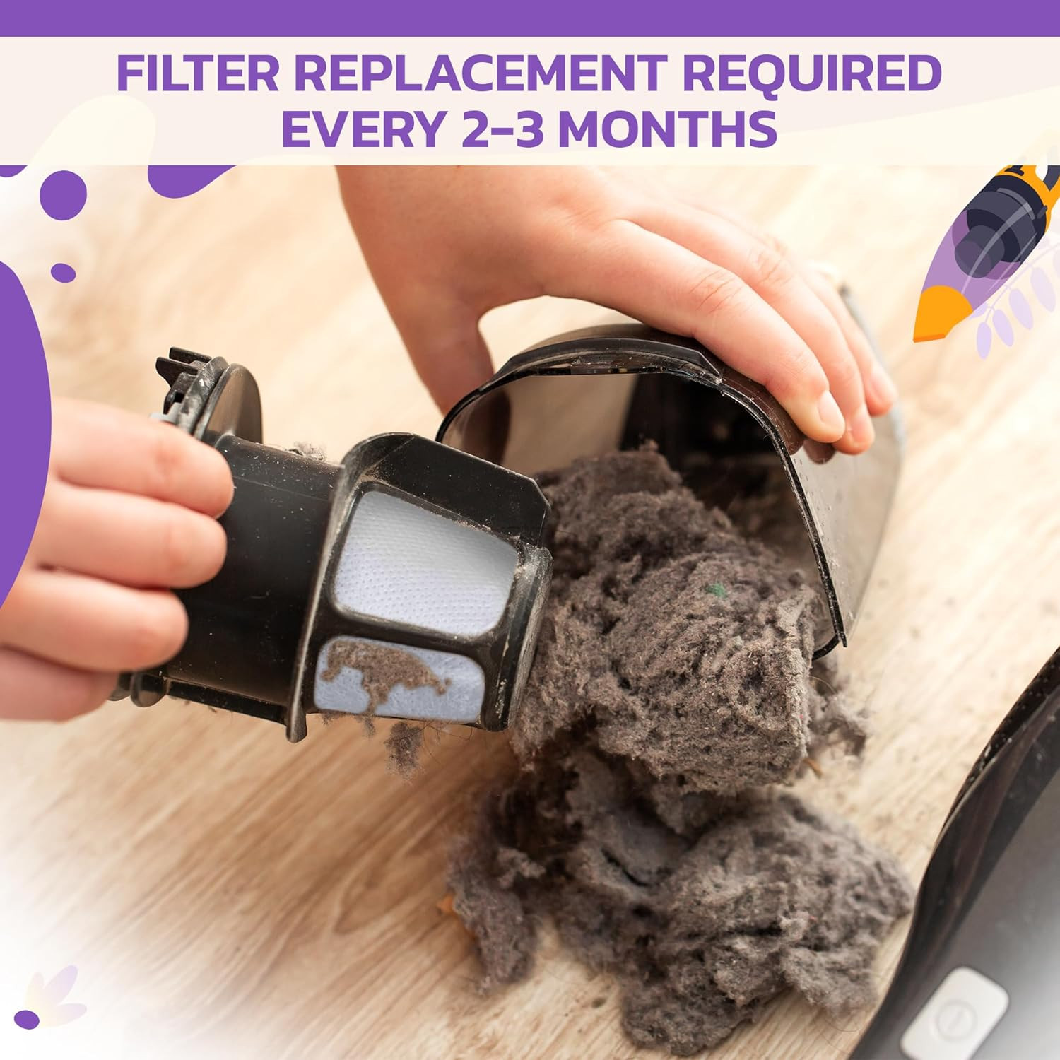 8 Pcs Reusable Black and Decker Filters for Hand Vac – Washable & Reusable VF110