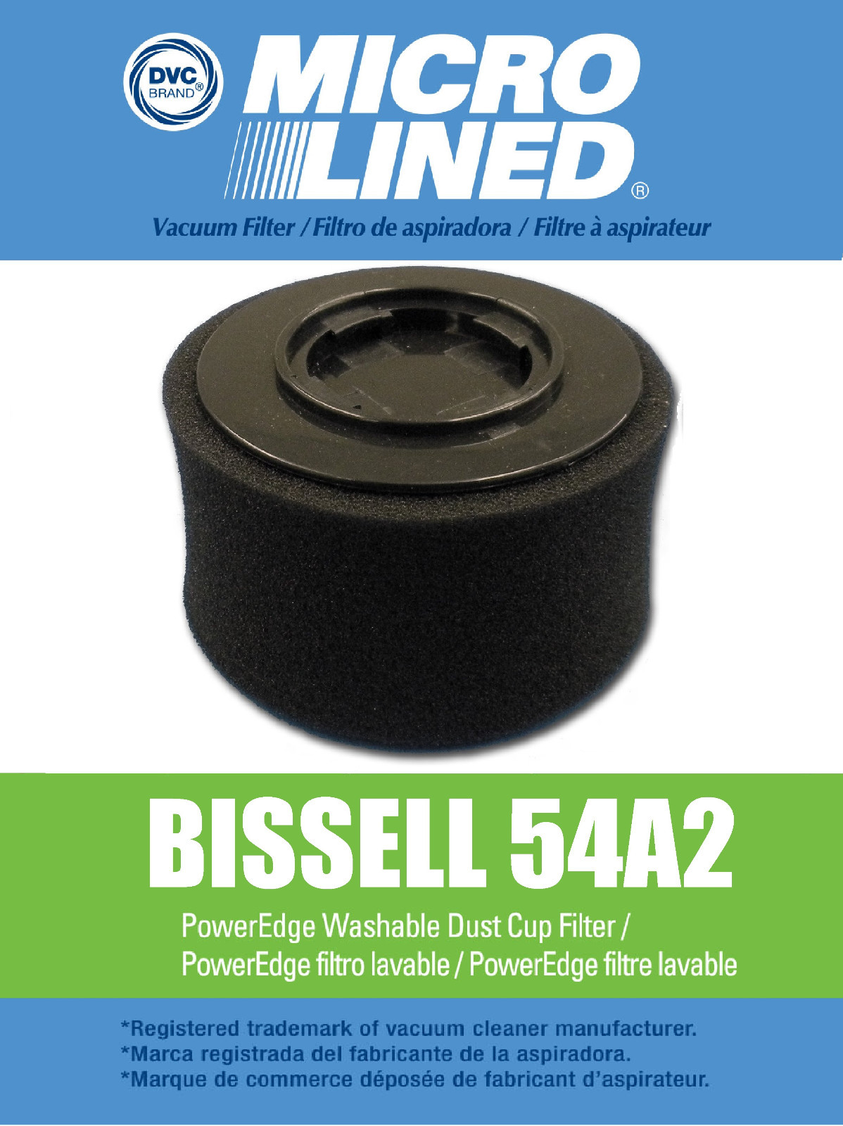 Bissell PowerEdge Pet Washable HEPA Cartridge & Foam Filter, Fits 54A2