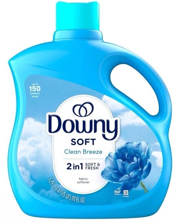 Downy 2-in-1 Liquid Fabric Softener Clean Breeze, 111 fl oz, 150 Loads Softness