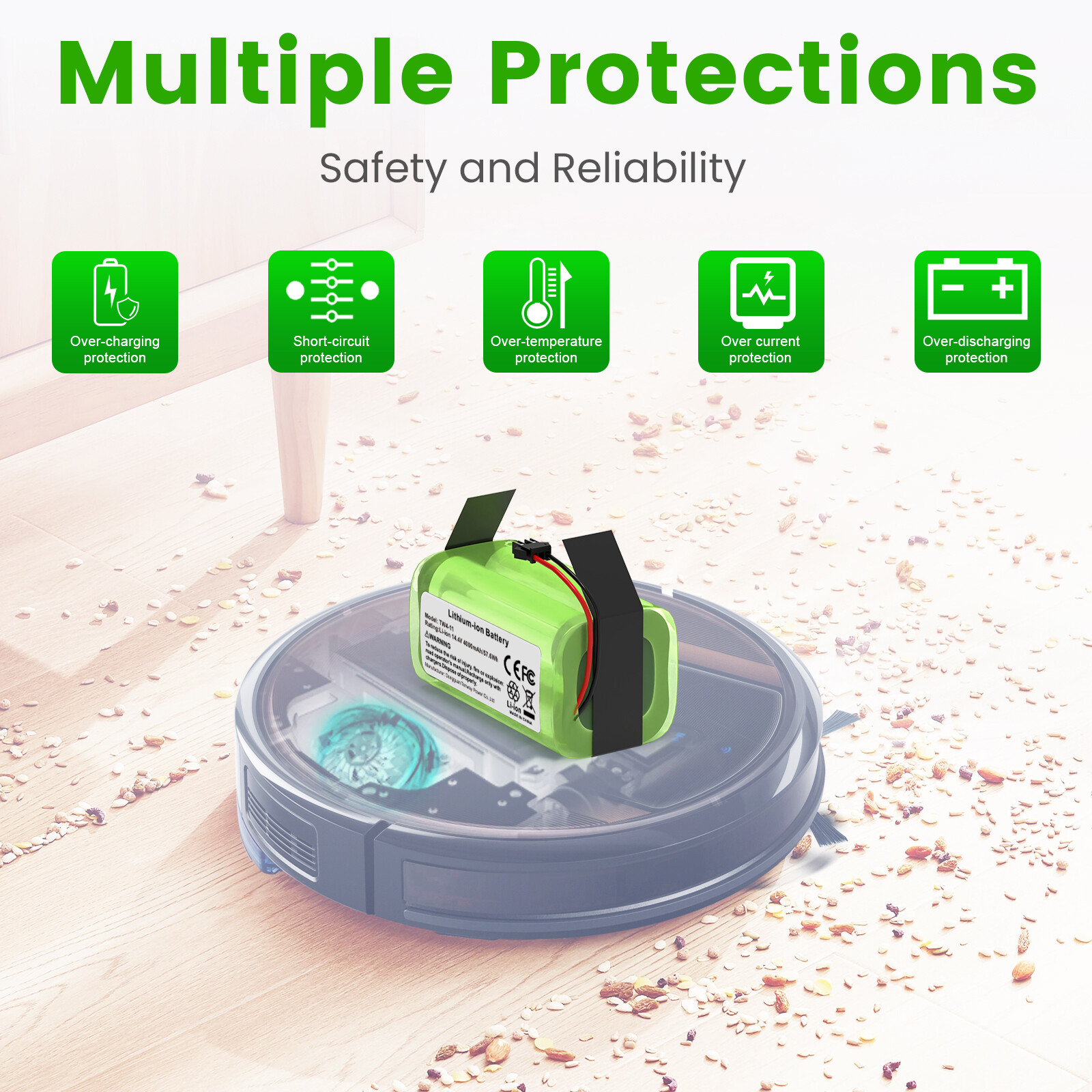 For Eufy RoboVac 11S Max,11S, 15T, 15C, 15C Max, 30, 30C Max replacement battery