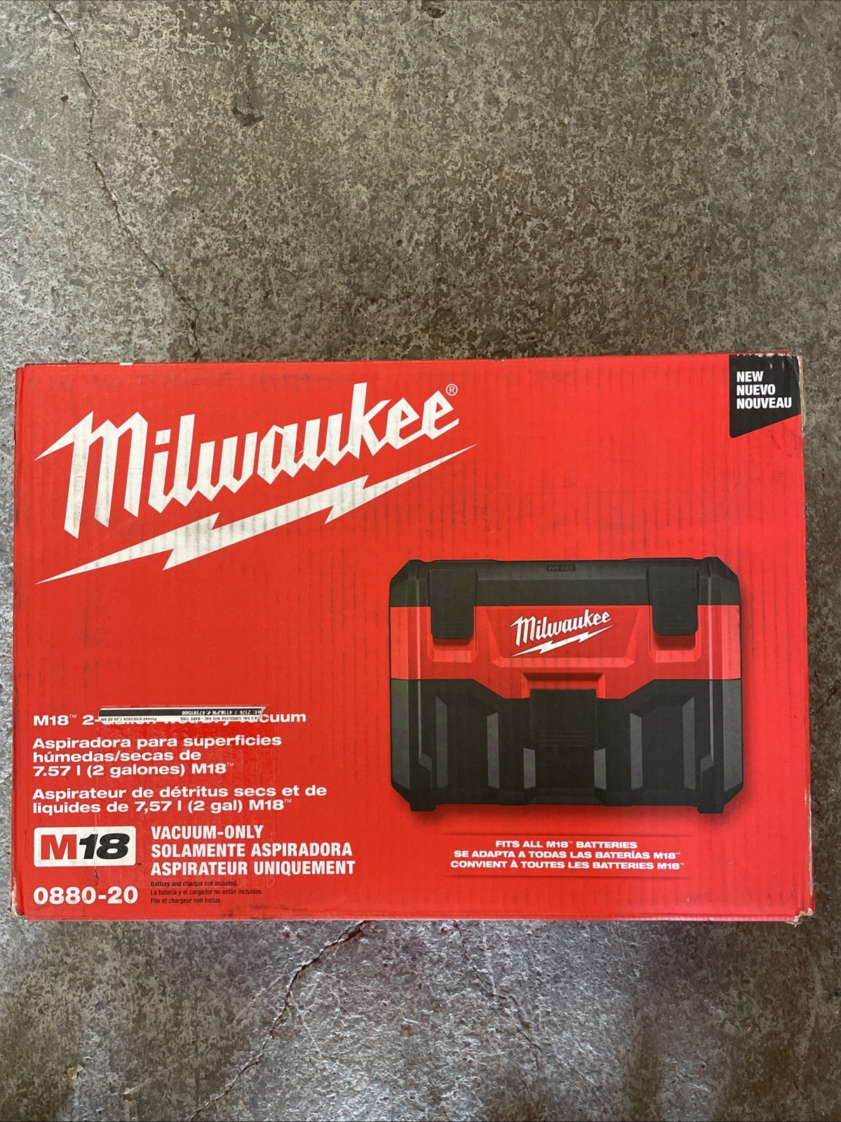 Milwaukee 0880-20 18-Volt Cordless Wet/Dry Vacuum, Red