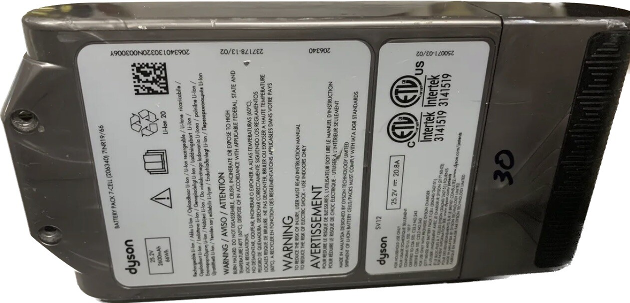 100% Genuine Original Dyson V10 SV12 2600mAh Battery Part From V10 240923-01