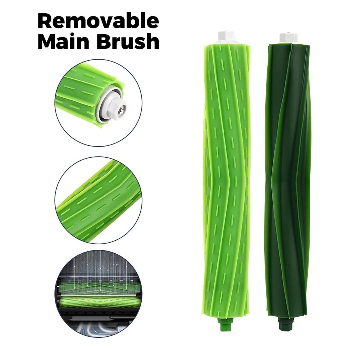 4 Sets Replacement Rubber Roller Brushes for iRobot Roomba E & I & J Series i7