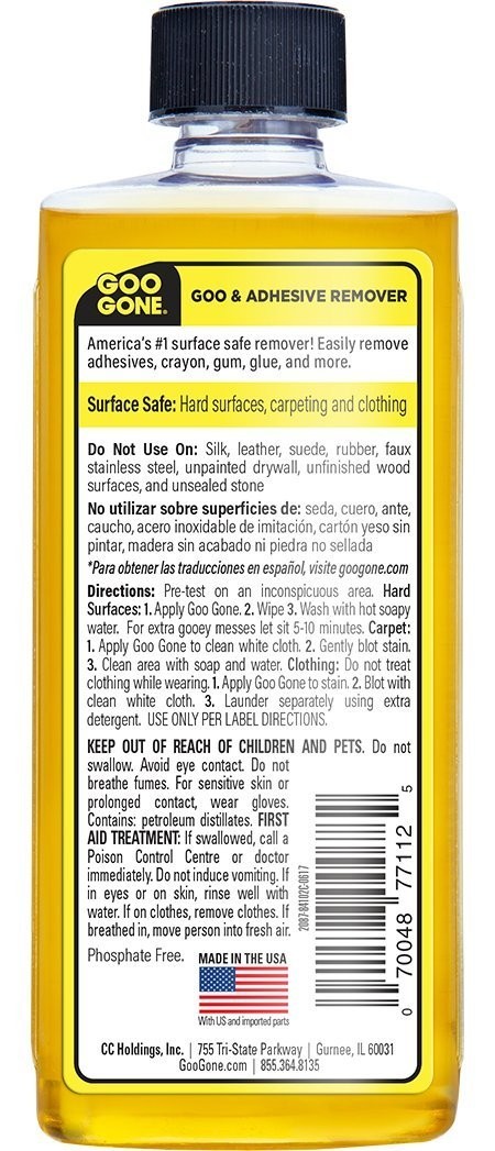 Adhesive Remover Surface Safe Goo Gone 8 Fl Oz Pack Ounce Safely Removes Labels