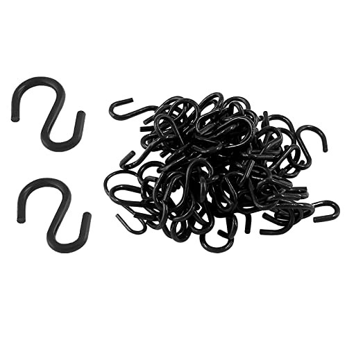 Metal S Hooks, Black Pcs, S Shaped, 0.75′ 0.75” Length, 1.8mm Thickness 60