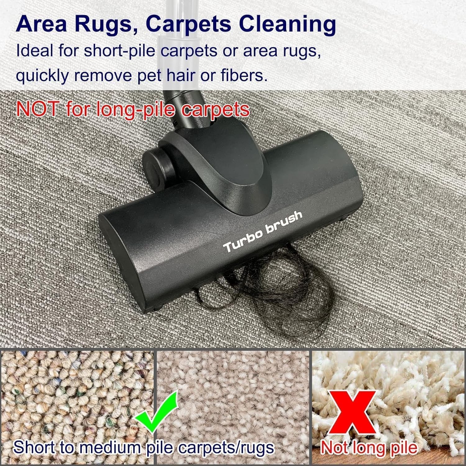 Vacuum Carpet Brush Attachment 1.25″ Turbo Floor Brush for AS CA006 AS CA033 AS