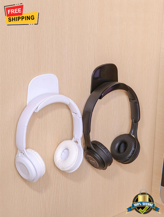 1 pc Wall-Mounted Headphone Hook No-Drill Adhesive Bracket for Earphones