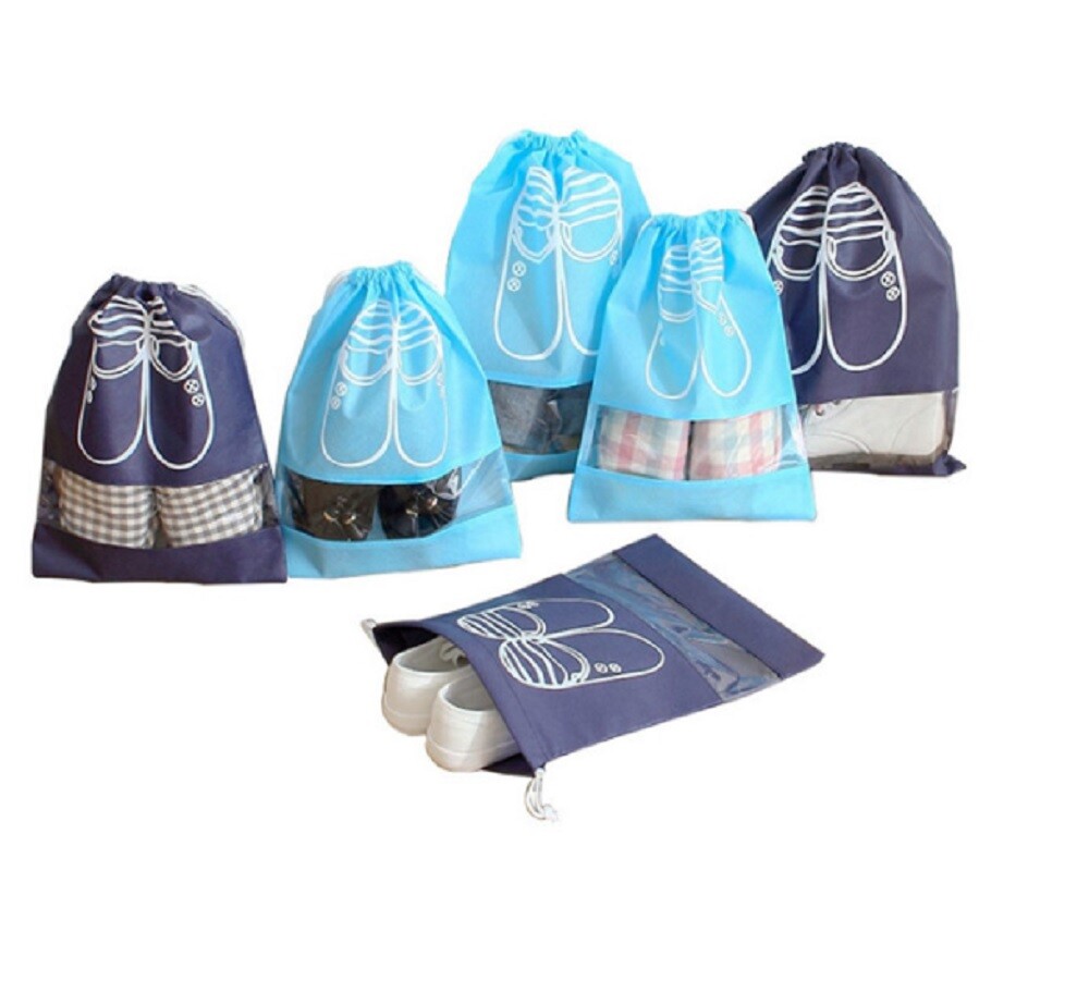 8-Piece Drawstring Travel Shoe Bags Set – Dust-Proof Storage Pouch Organizer