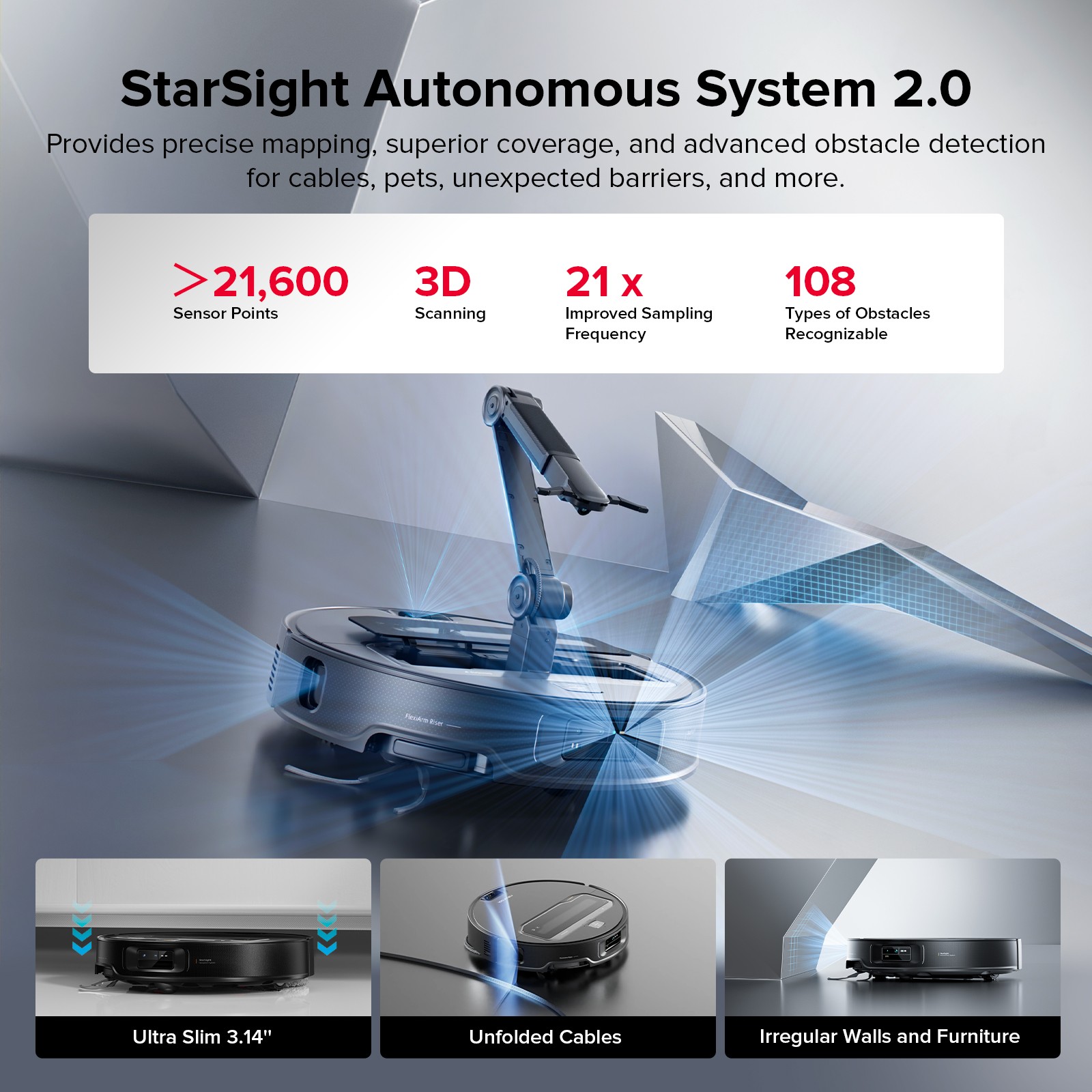 Roborock Saros Z70 Robot Vacuum & Mop, 22000Pa, Omnigrip Arm – Certified Refurb