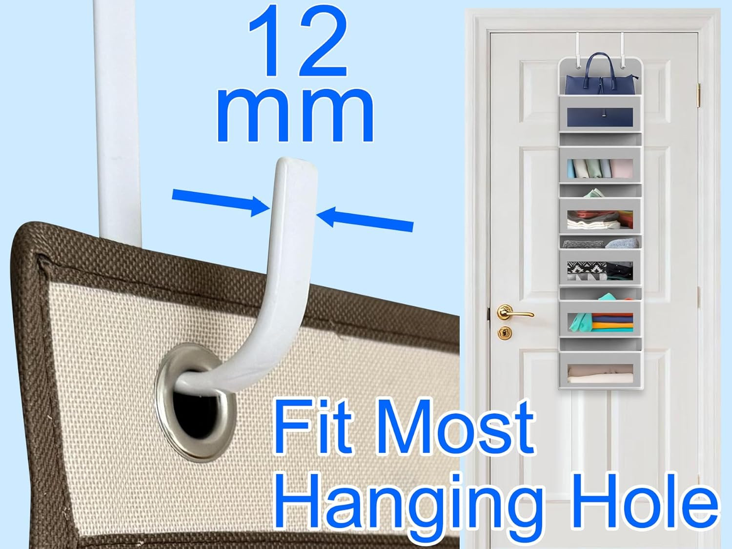 Single over the Door Hooks 4 Pack Fit 1-3/8″ Door 5.5″ White | Plastic Coated St