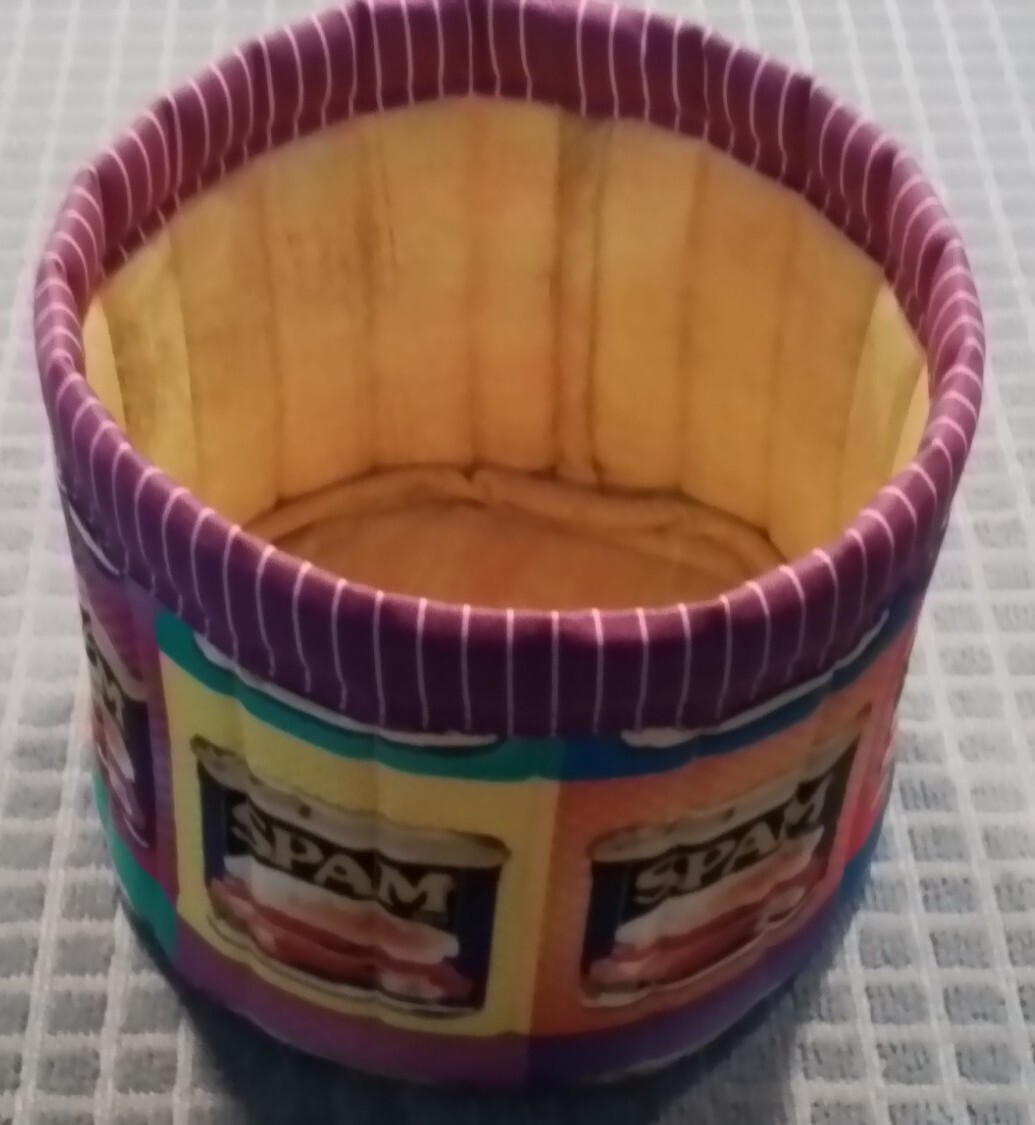 Michael Miller Retro SPAM Can Canned Meat Pop Art Neon Quilted Storage Basket