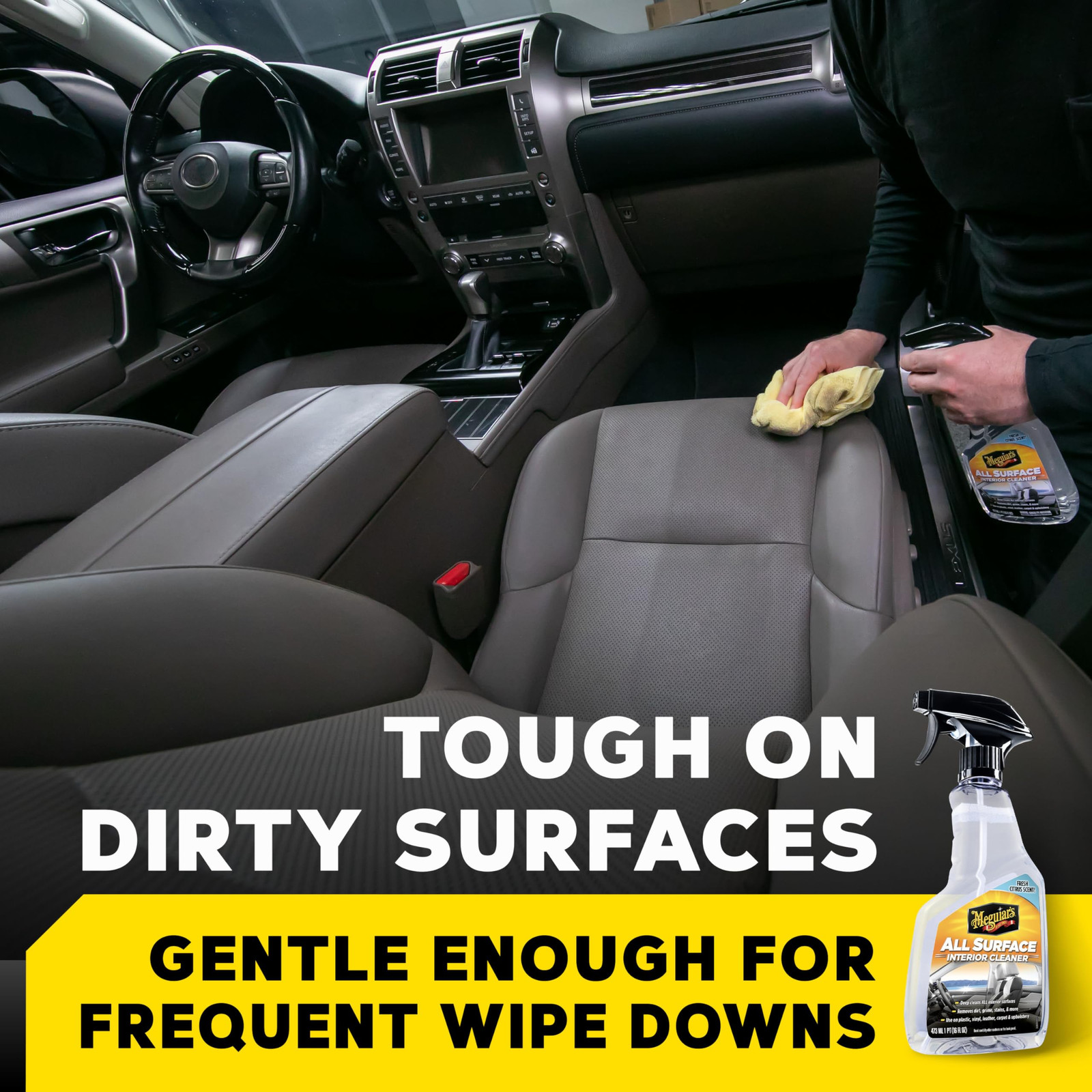 Meguiar’s All Surface Interior Cleaner 16 Fl Oz Deep Cleaning with Citrus Scent