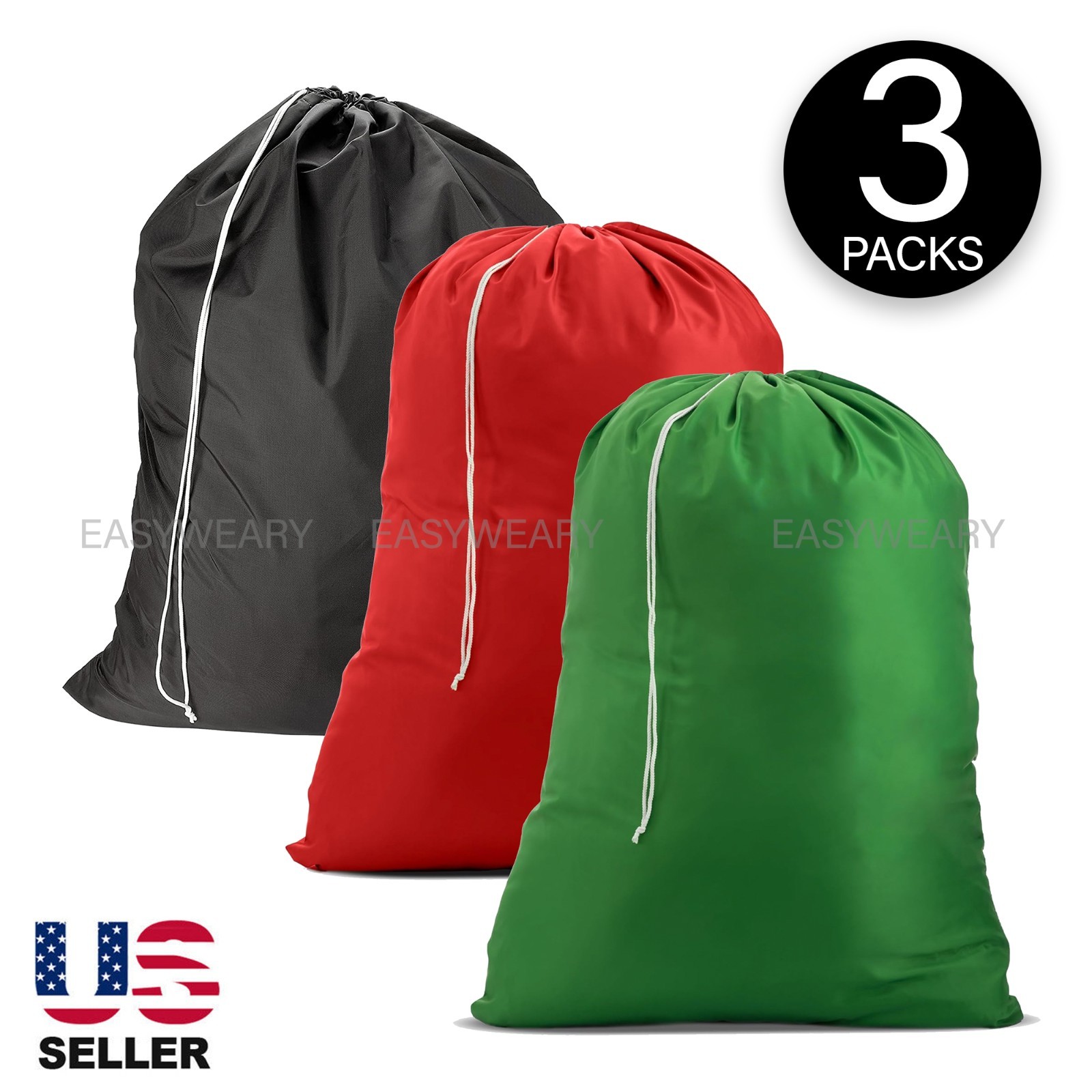 3 Packs Extra Large 30″X40″ Washable Laundry Bag Heavy Duty Drawstring Closure