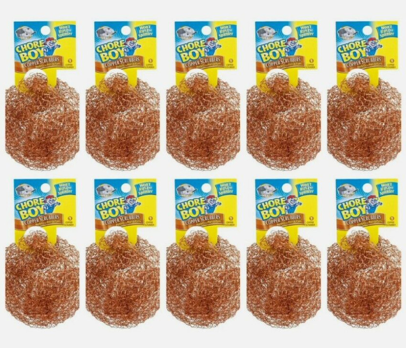 CHORE BOY COPPER SCRUBBER , 10 PIECES LOT …100 % COPPER… NEW
