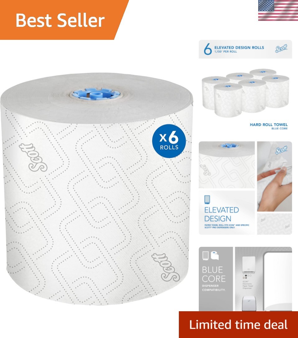 High-Capacity Hard Roll Paper Towels, Bulk 25702, Hardwound, Elevated Design,…