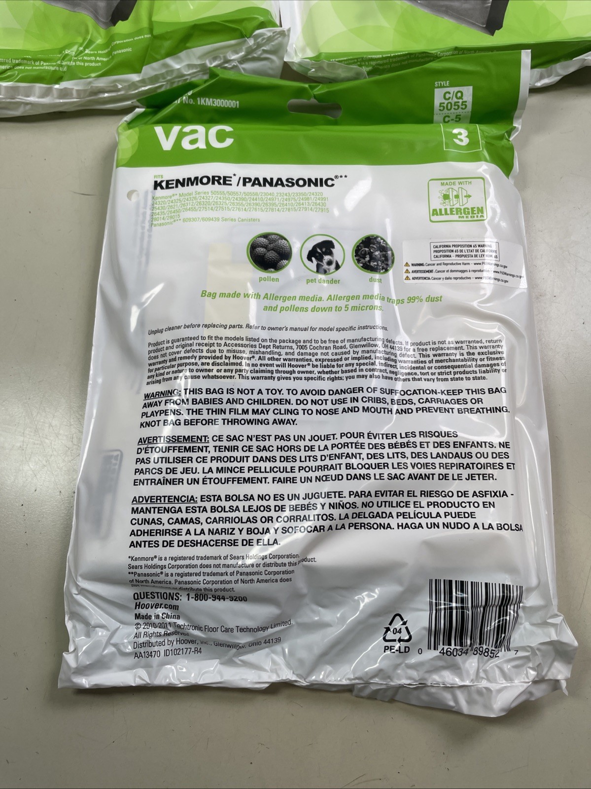 9 Vacuum Cleaner Bags for Sears Kenmore 5055 50557 50558 Panasonic C-5 C18 C Q