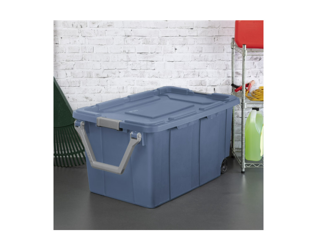 Sterilite Extra-Large Wheeled Industrial Storage Bin, 40 Gallon Durable , 2 Pack