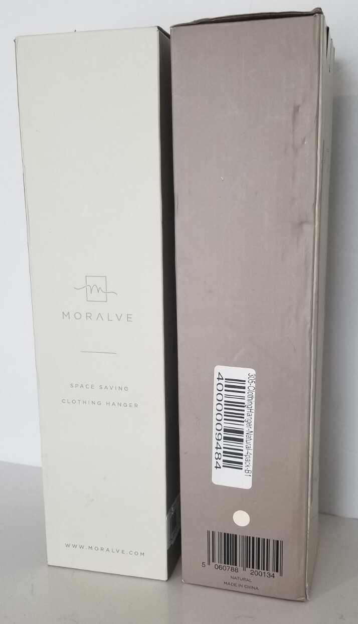 2X Space Saving Hangers Natural For Closet Organizer 4 Pack Wood Shirt Moralve
