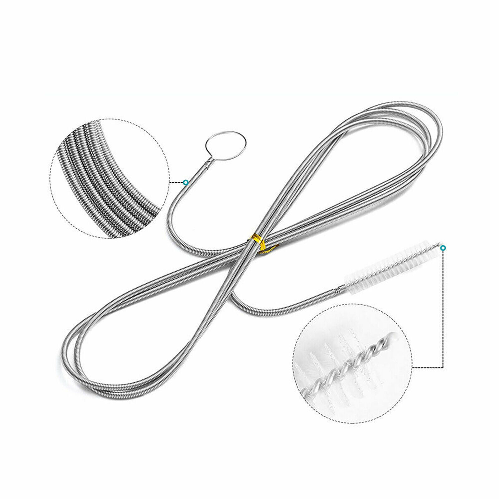 2Pcs Drain Brush Flexible Feeding Tube Brush Slim Cleaning Brush Hose Pipe Brush
