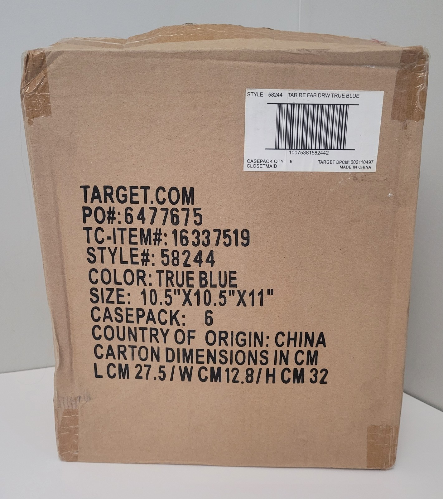 6 Closetmaid Cubical Fabric Drawer True Blue 10.5 X 10.5 X 11in Box Of 6 New