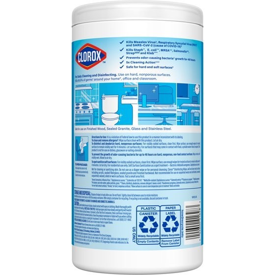Disinfecting Wipes Bleach Free Crisp Lemon, Multi-Surface Cleaning, 75 Count
