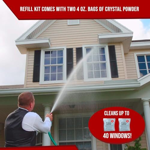 Full Crystal Refill Kit – Two 4 Oz. Crystal Powder Exterior Window Cleaner Pa…