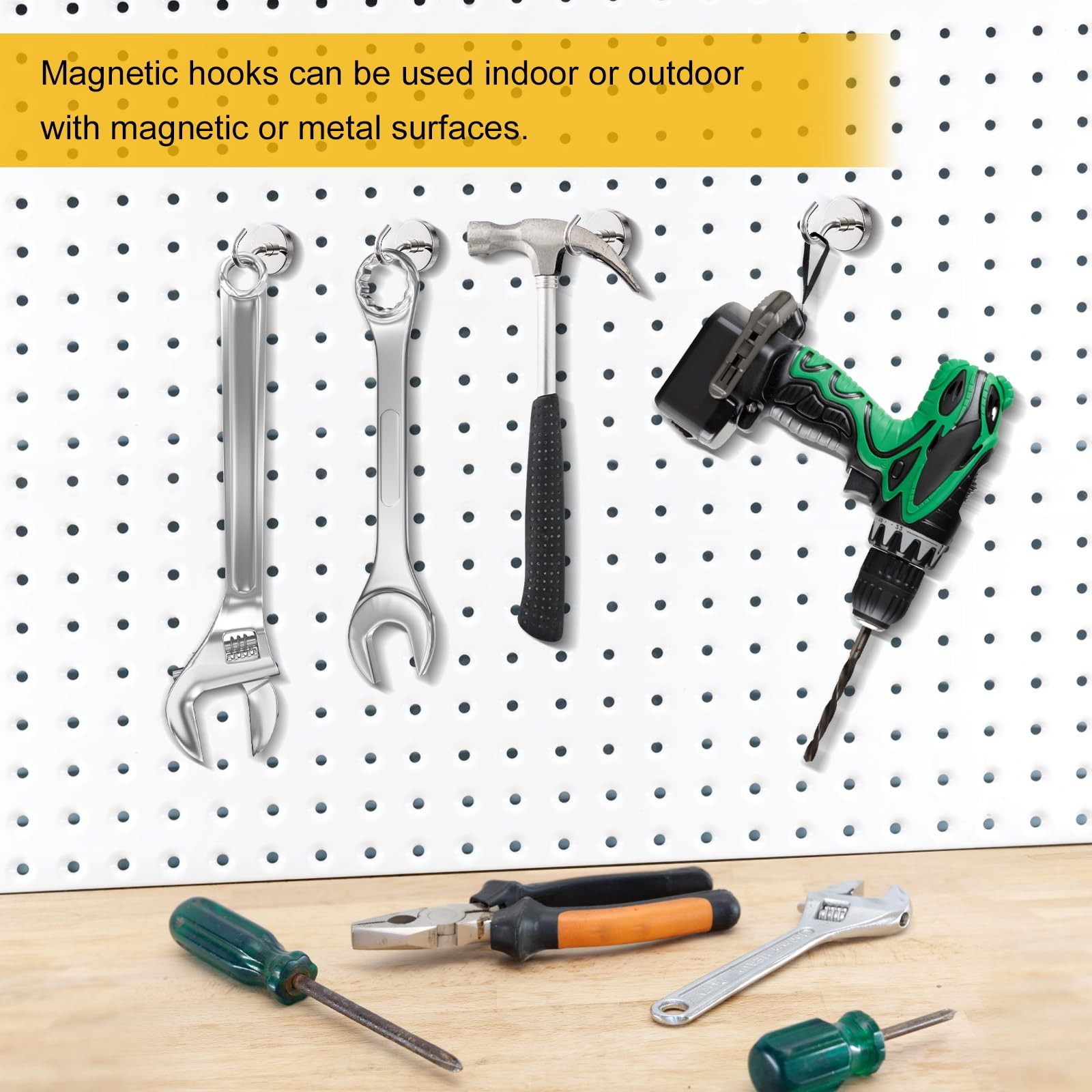 Neodymium Magnet Hooks 200 lbs Pull Force 1.65 Inch – Set of 6 for Home