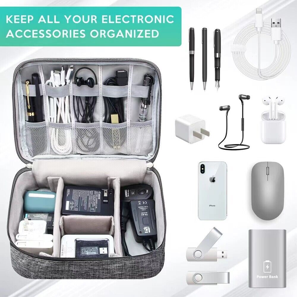 Travel Cable Bag Organizer Charger Storage Electronics USB Case Cord Accessories