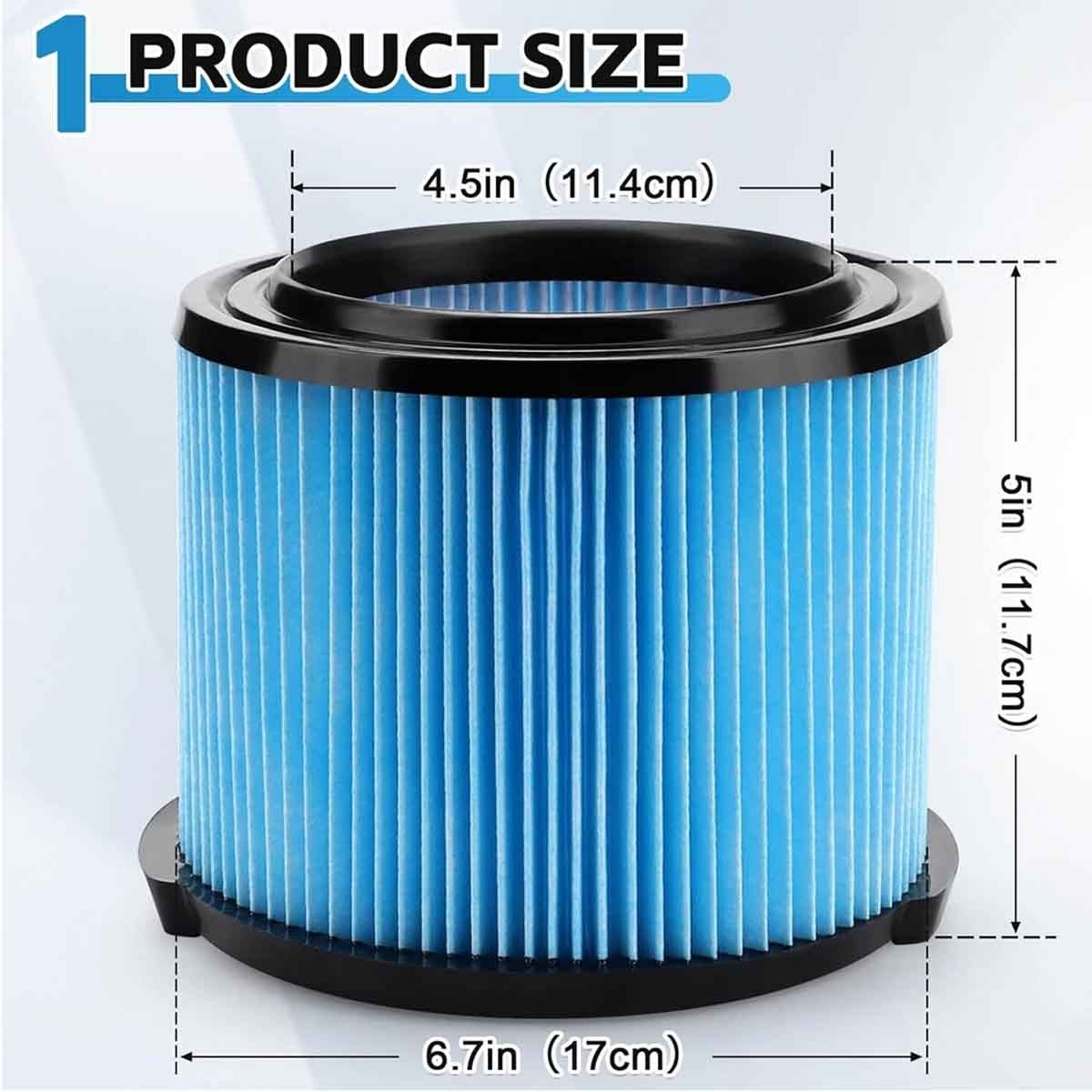 2 Pack VF3500 Portable Vac Wet/Dry Vacuum Filter Washable and Reusable USA