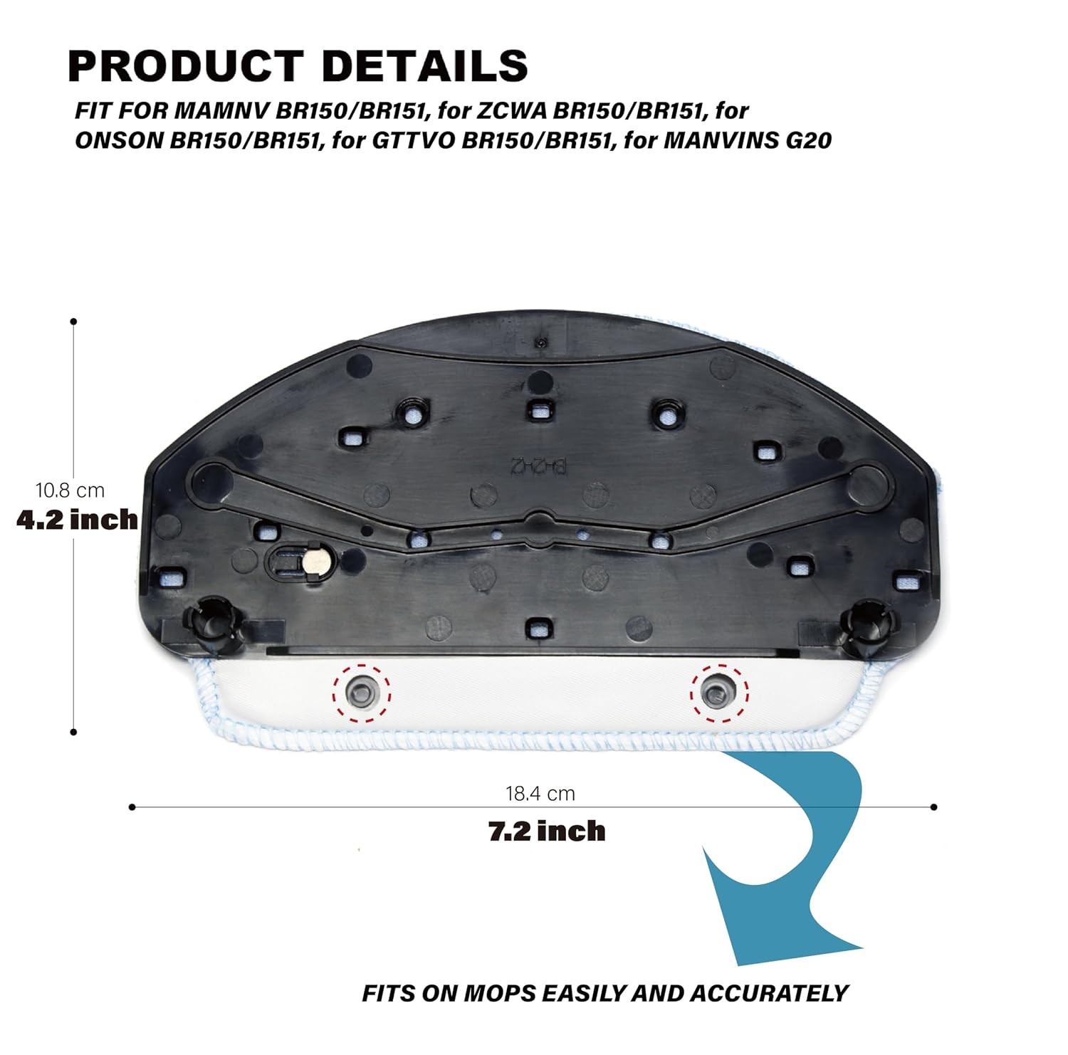 Robot Vacuum Mop Pads Replacement Parts for MAMNV BR150/BR151, ZCWA BR15