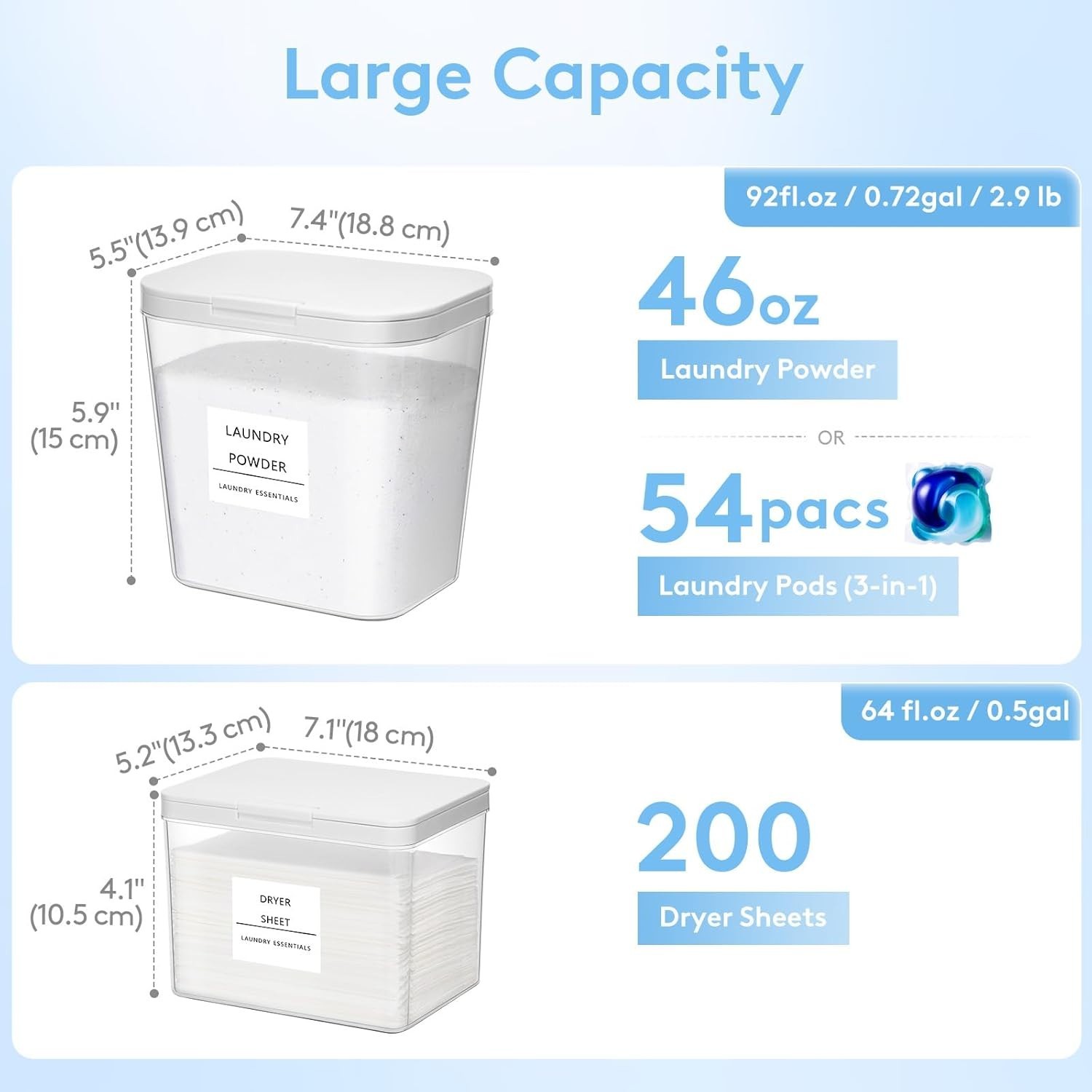 PET Material Laundry Pods Container & Dryer Sheet Holder