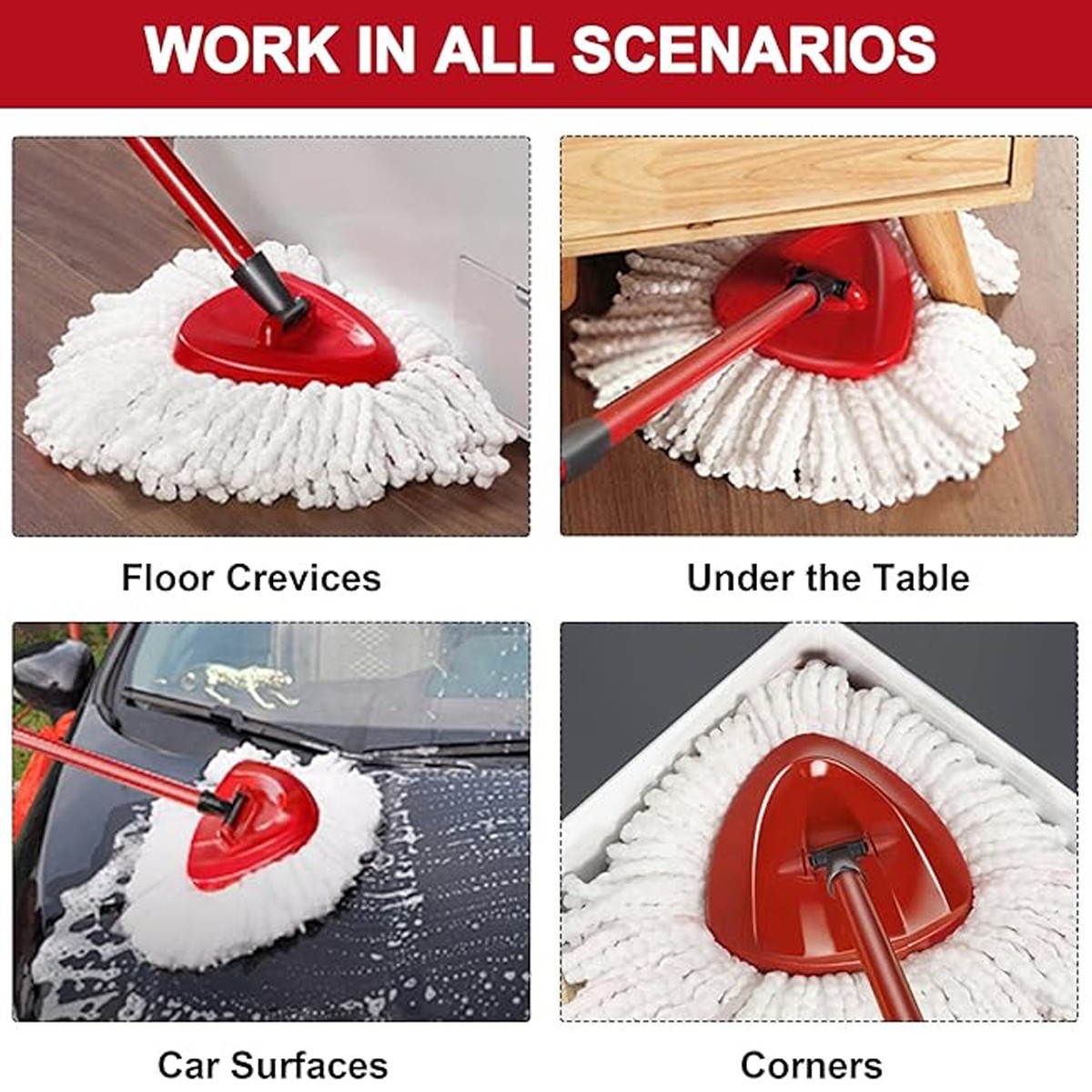 Replacement Microfiber Mop HEAD For O-Cedar Spin Mop Easy Clean Wring Refill US