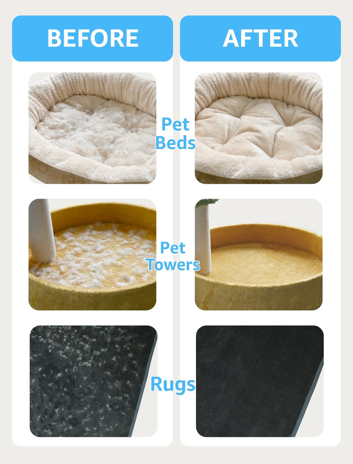 1 PCS Pet Hair Removal Tool – Lint Remover, Carpet Scraper & 1 PCS, Blue