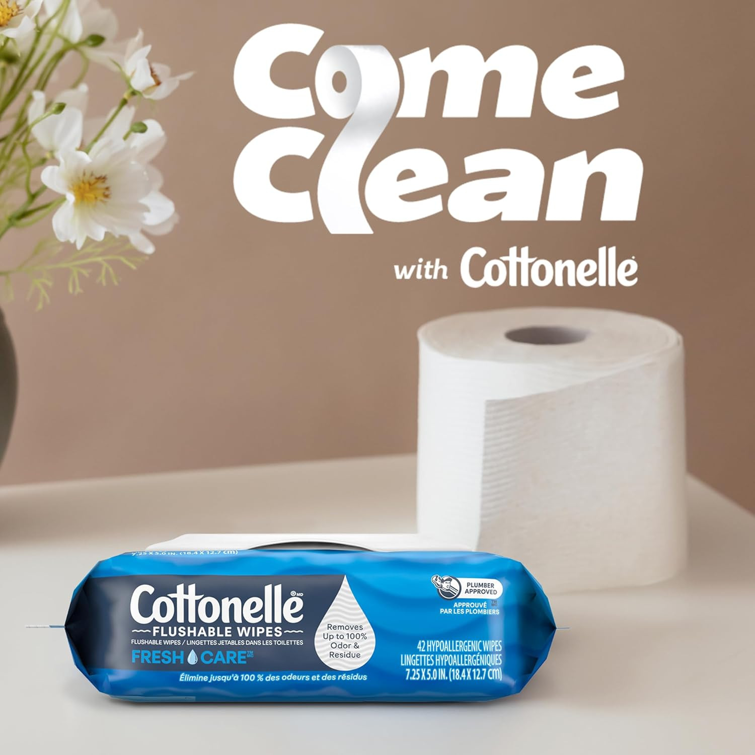 Cottonelle Ultra Clean Toilet Paper, 24 Mega Rolls (132 Regular Rolls)