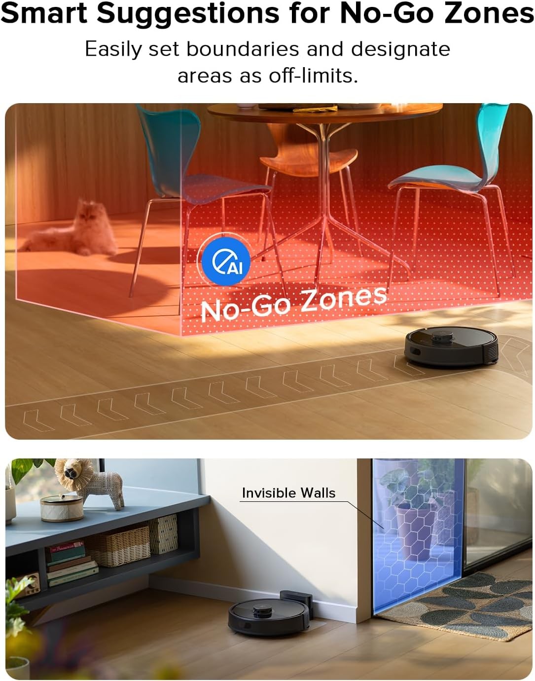 8000Pa Vacuum Mop Combo LiDAR Mapping Self-Charging Robotic Cleaner Black