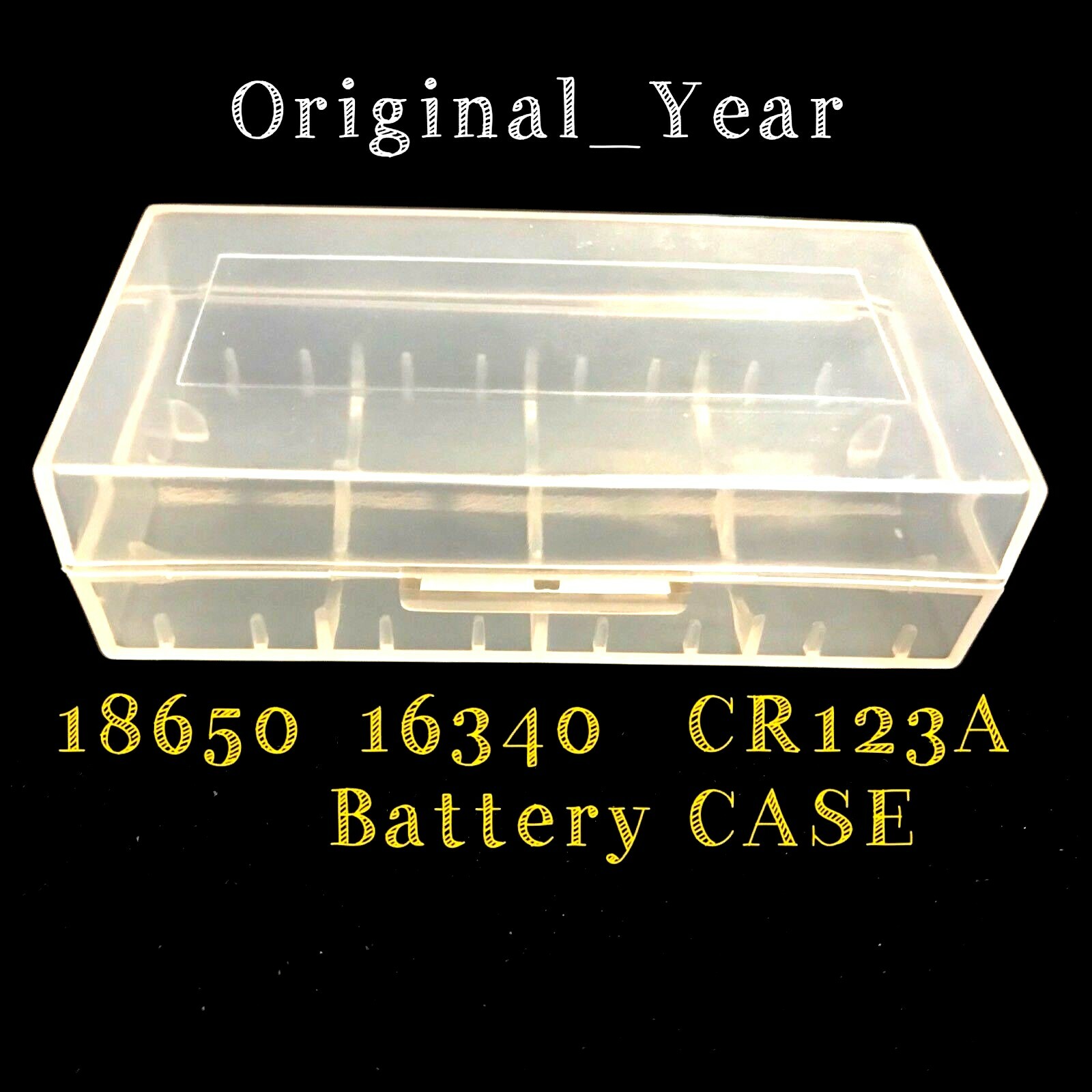 10 Clear White Plastic Storage Box Case for 2 18650 Batteries / 4x 16340 CR123A