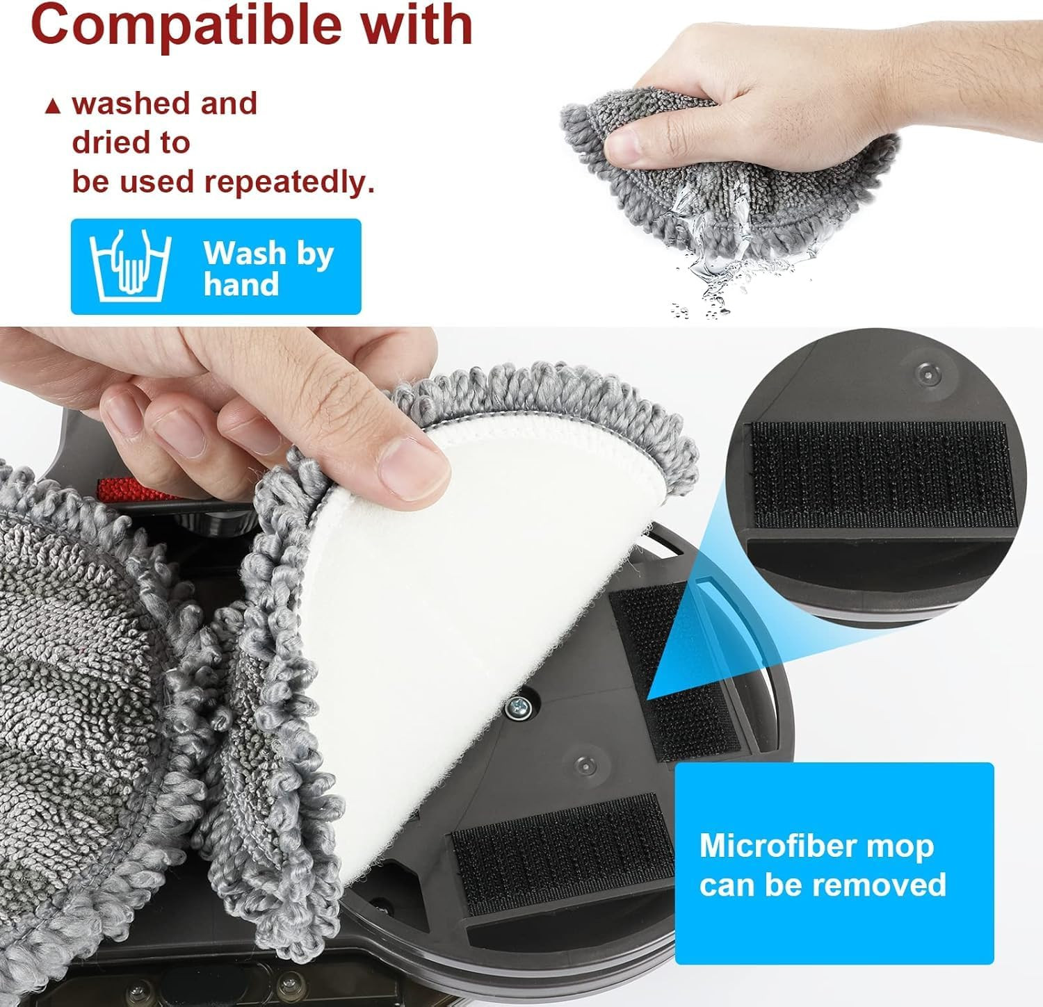 Electric Mop Head for Dyson V7 V8 V10 V11 V15 Vacuum Cleaner with LED Lights